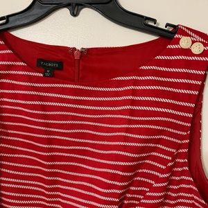 Talbot Sleevless Red White Stripped Dress
